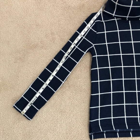 J Crew Funnel Neck Plaid Sweater Navy Windowpane XXS - Picture 13 of 13